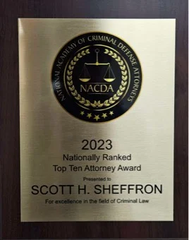 National Association of Criminal Defense Attorneys National Top Ten Award - Scott Sheffron